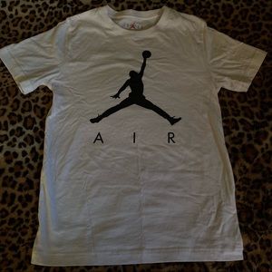 Air Jordan White Tee, new, white with black lettering